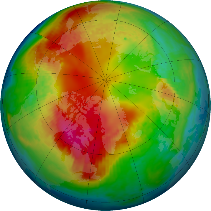 Arctic ozone map for 14 February 2002